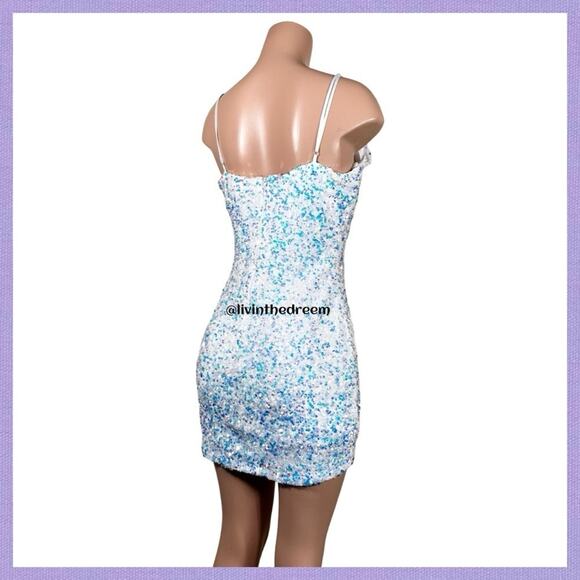 Windsor Store Angie Iridescent Sequin Dress SZ L $69 - Picture 10 of 14